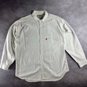 Vintage Levi’s White Button-Up Work Shirt Long Sleeve XL Size